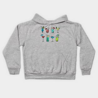 Cocktail Set hand Drawn Kids Hoodie